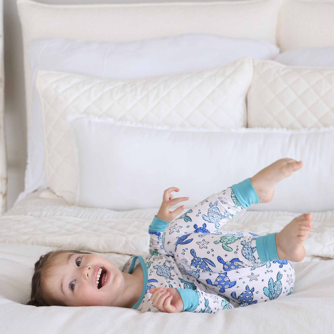 sea turtle bamboo pajamas for kids 