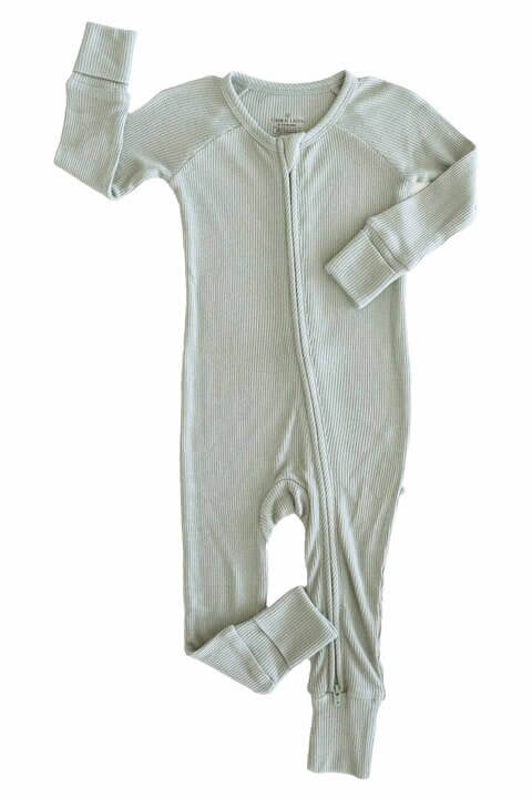 seagrass nonpersonalized bamboo waffle convertible zip romper for babies and toddlers 
