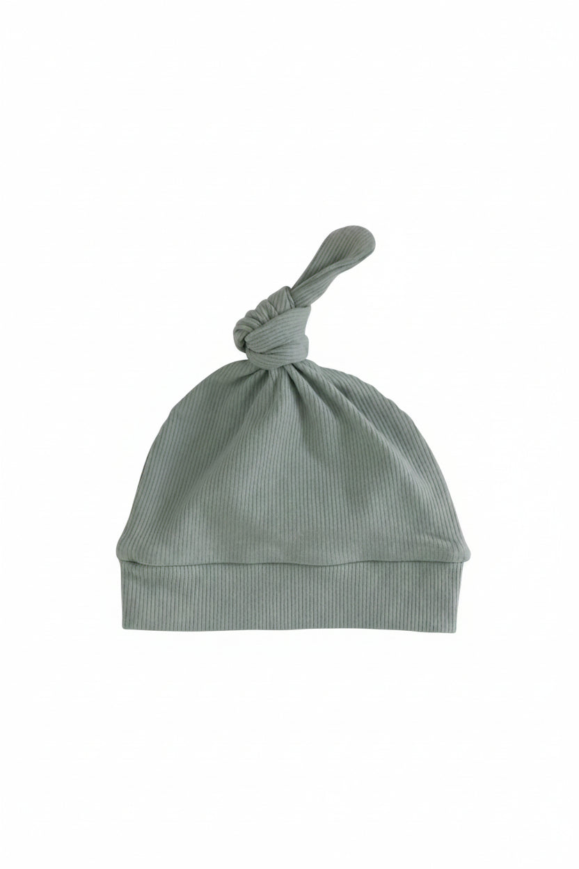 sea salt ribbed bamboo knotted hat 