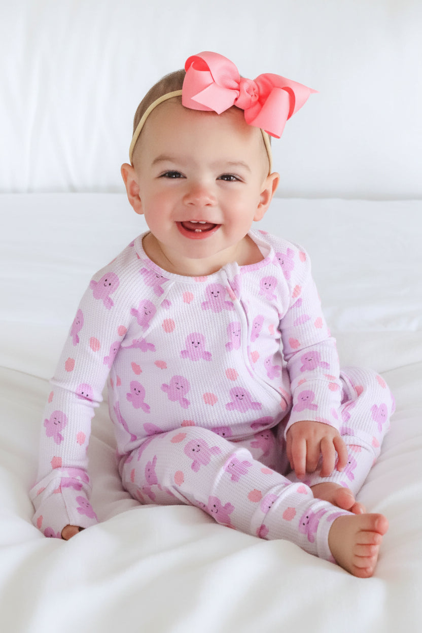 Bamboo Waffle Convertible Zip Romper | Sea Snuggles