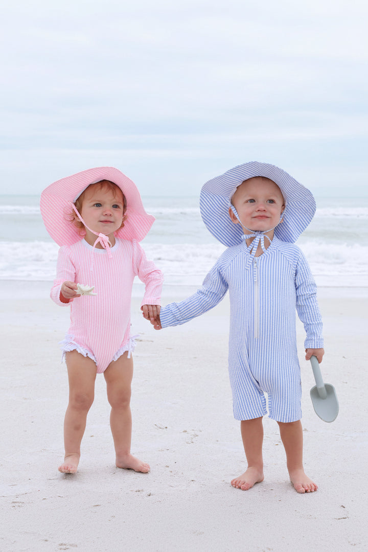 sibling matching shorty romper for kids seersucker 