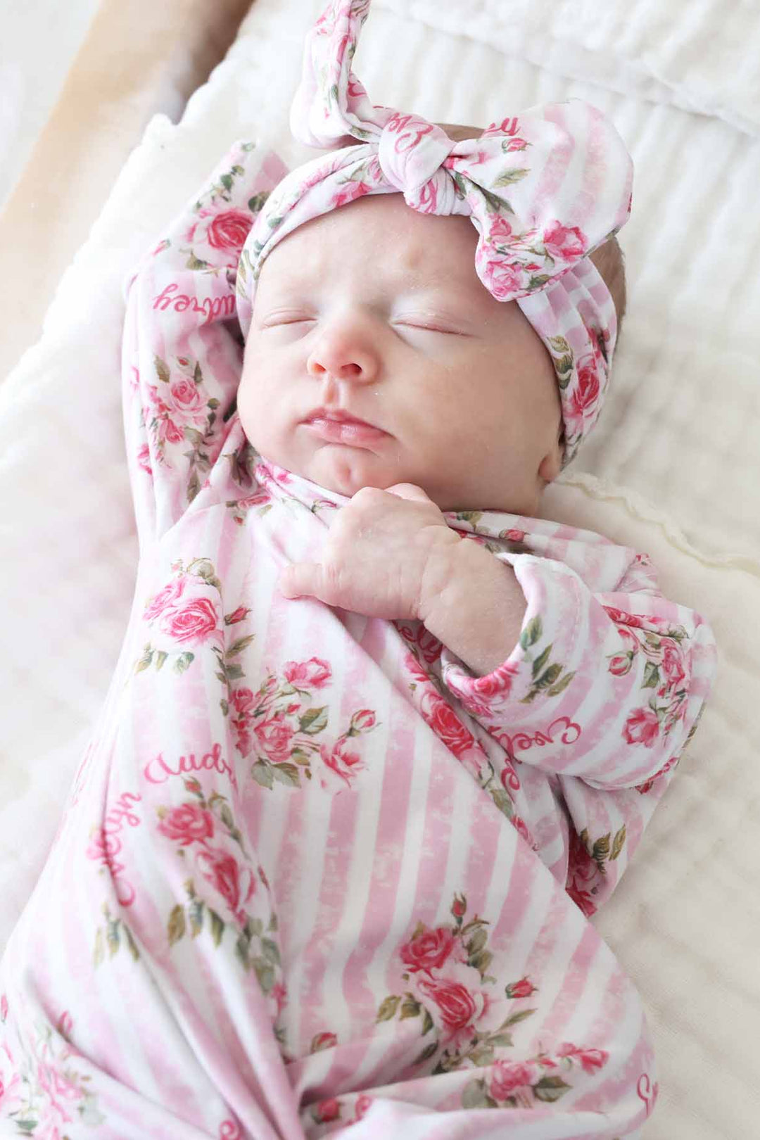 shabby chic personalized knot gown for girls pink 