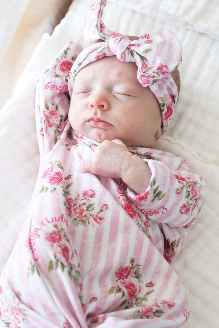 shabby chic personalized knot gown for girls pink 