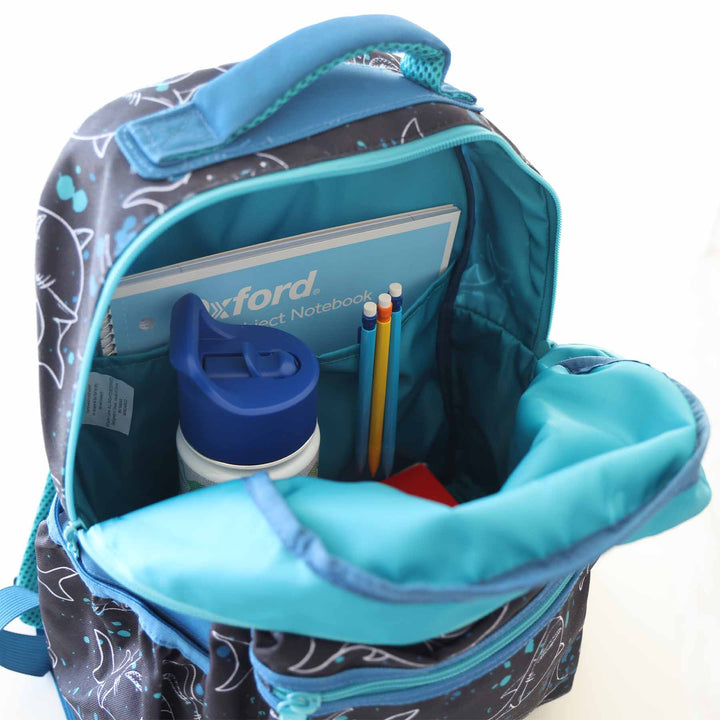 inside of shark backpack 