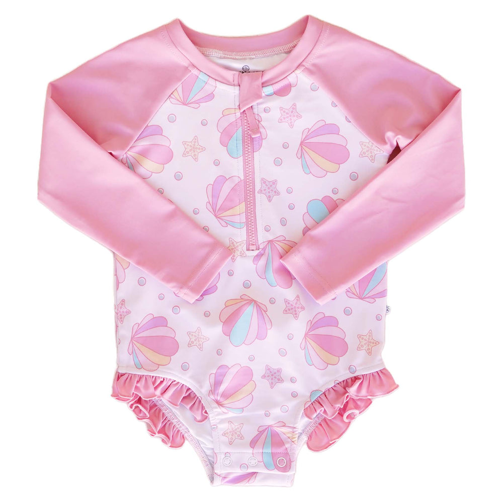 shell yeah long sleeve rash guard with front zipper shell yeah 