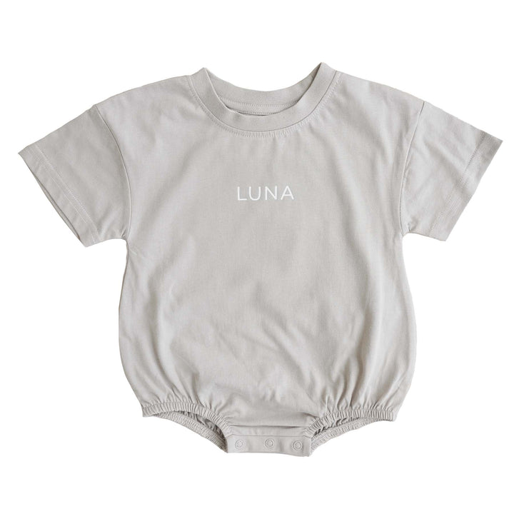 grey personalized tshirt romper
