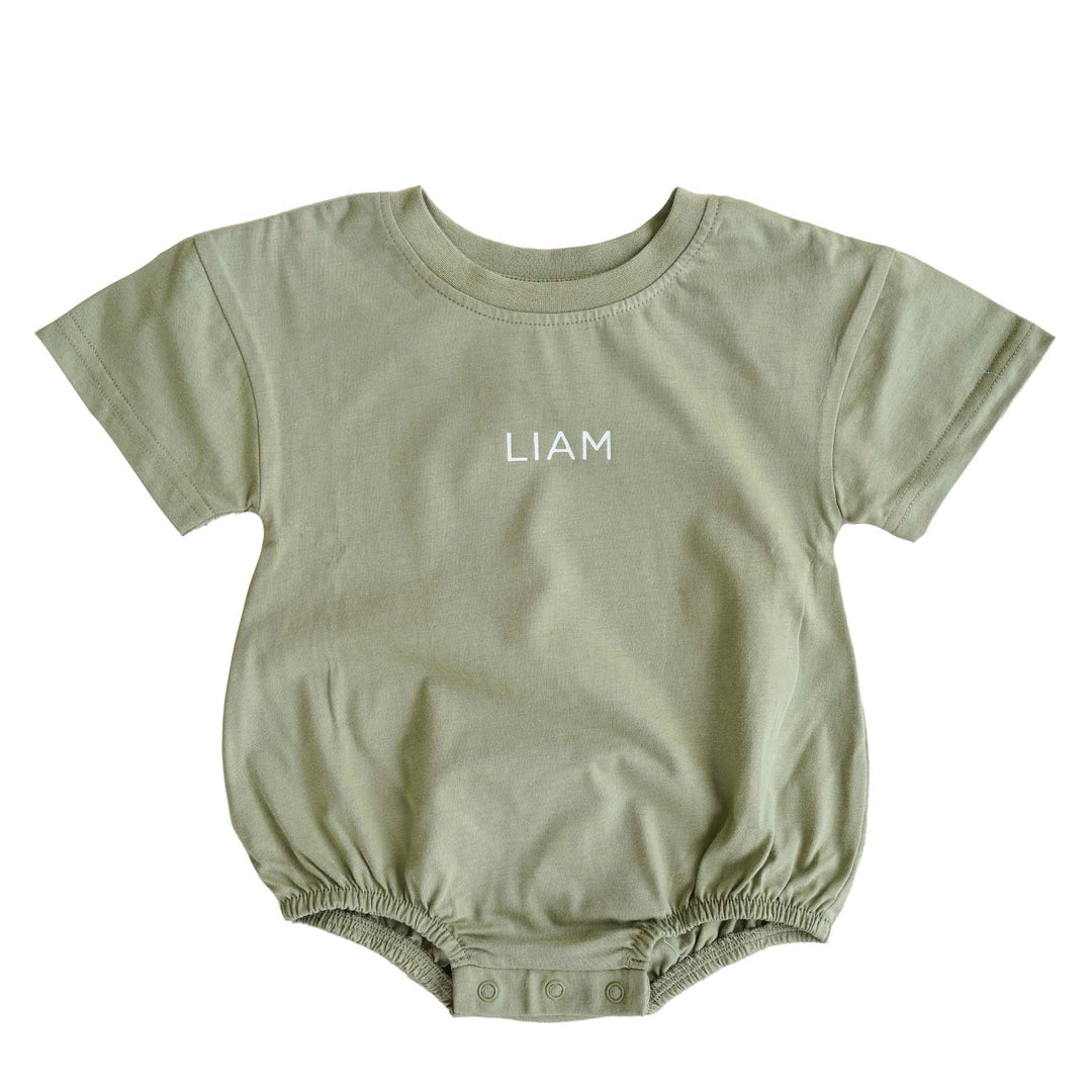 light green personalized tshirt romper