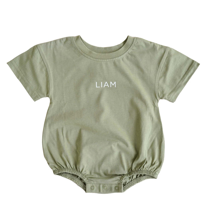 light green personalized tshirt romper