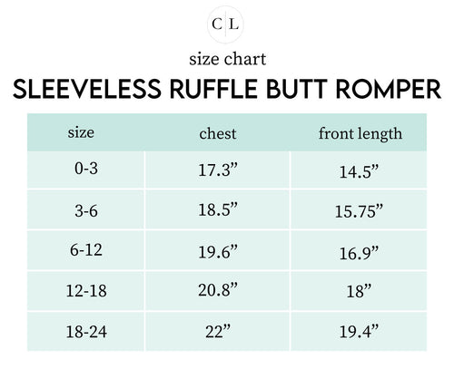 Sizing chart