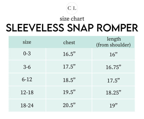 Sizing chart