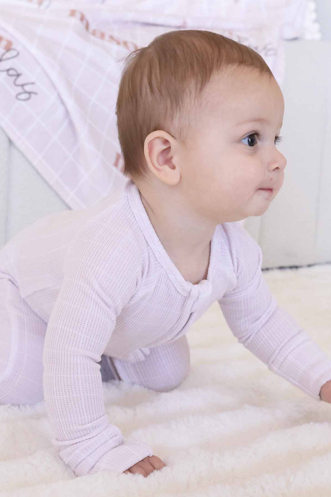 neutral square baby convertible zip romper 