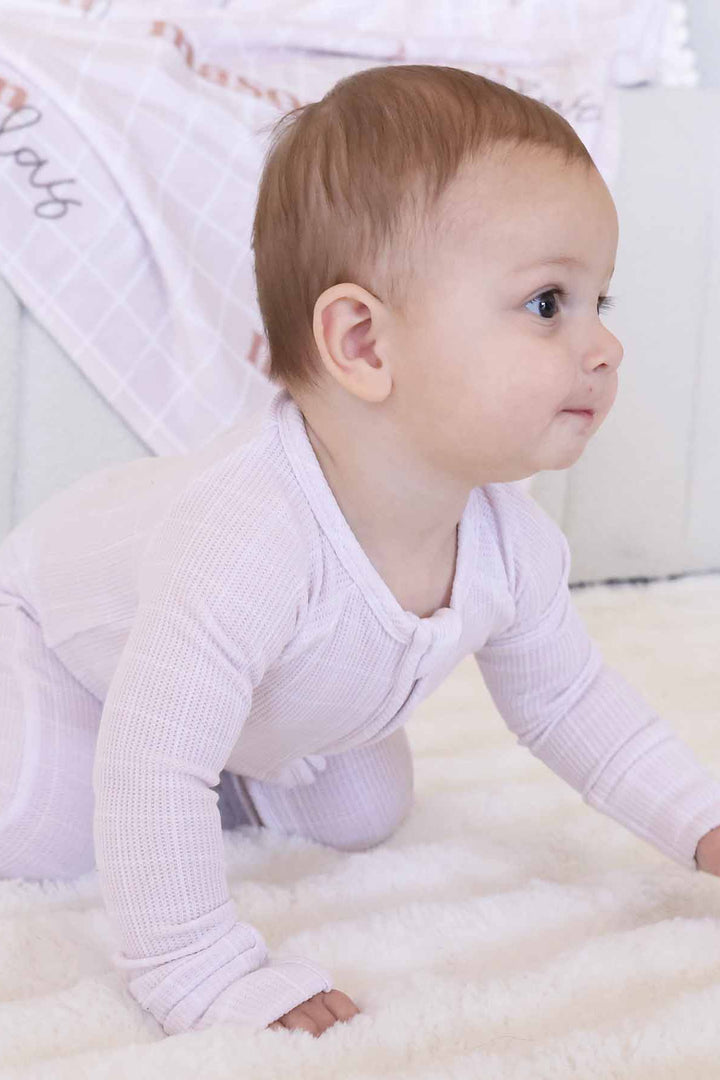 neutral square baby convertible zip romper 
