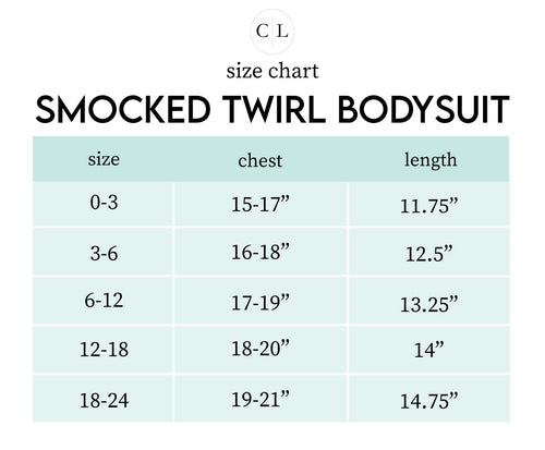Sizing chart