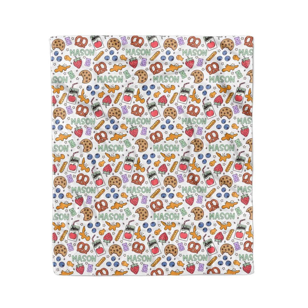 snack personalized blanket for kids 