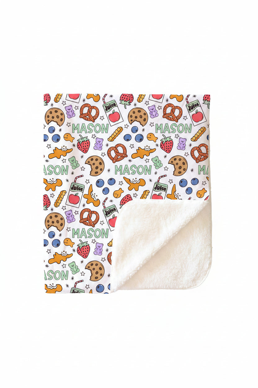 Snack Time Personalized Kids Blanket