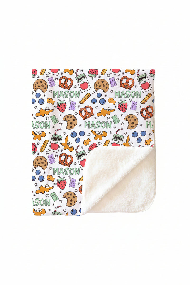 Snack Time Personalized Kids Blanket