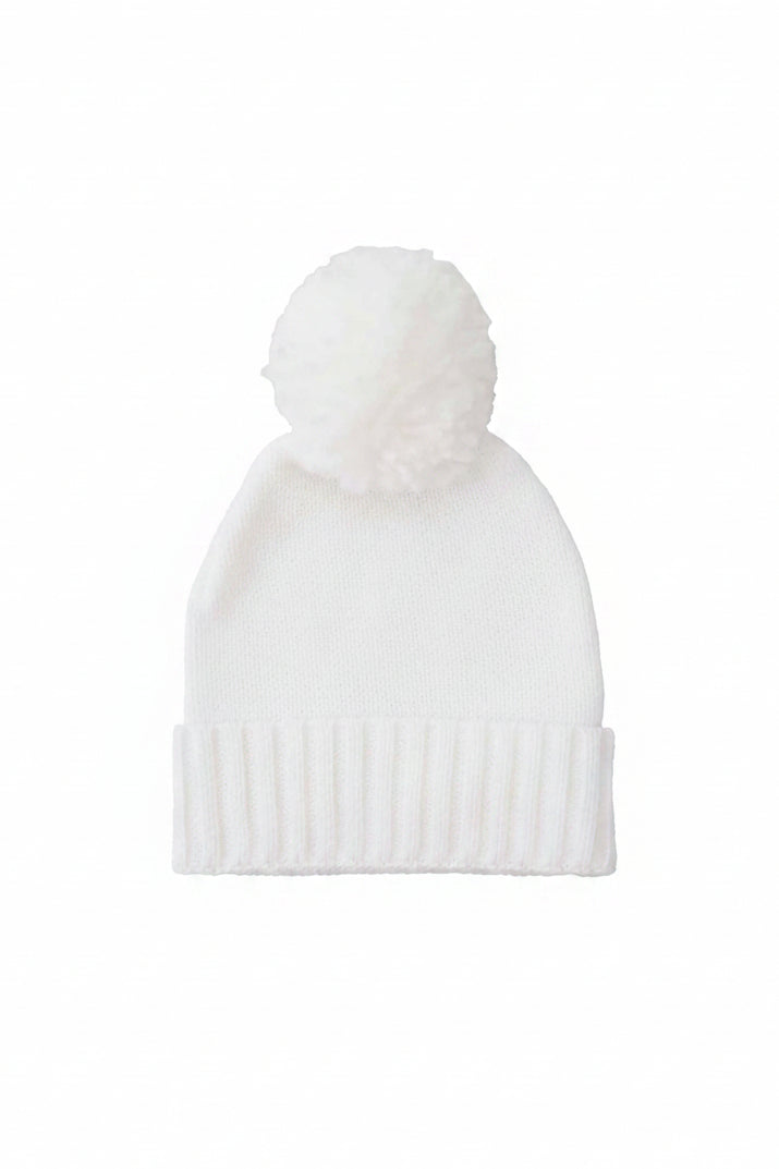 Knit Baby Pom Pom Beanie | Snow