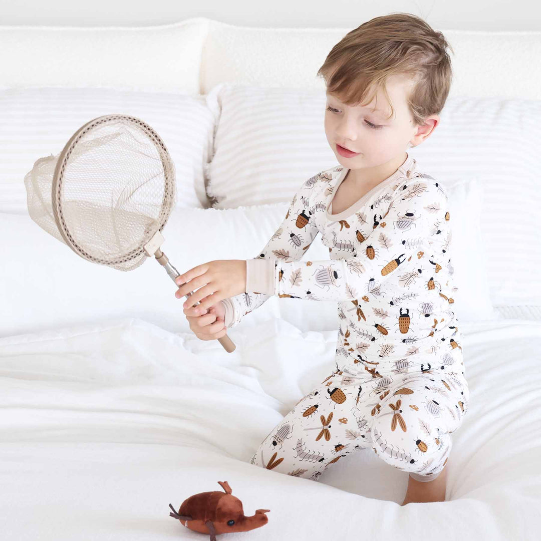 caden lane bamboo viscose pajamas for kids snuggle bug