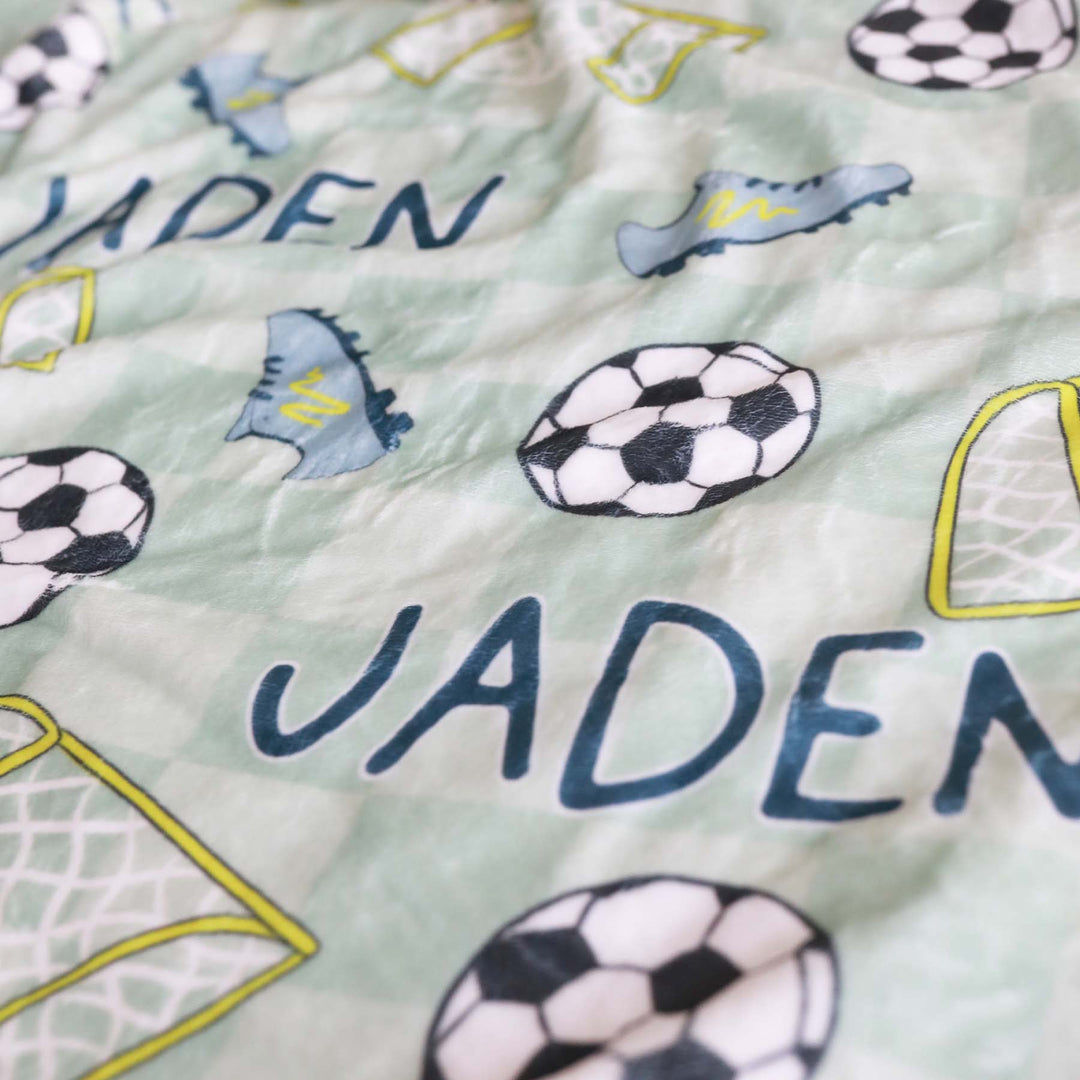 soccer blanket for kids green