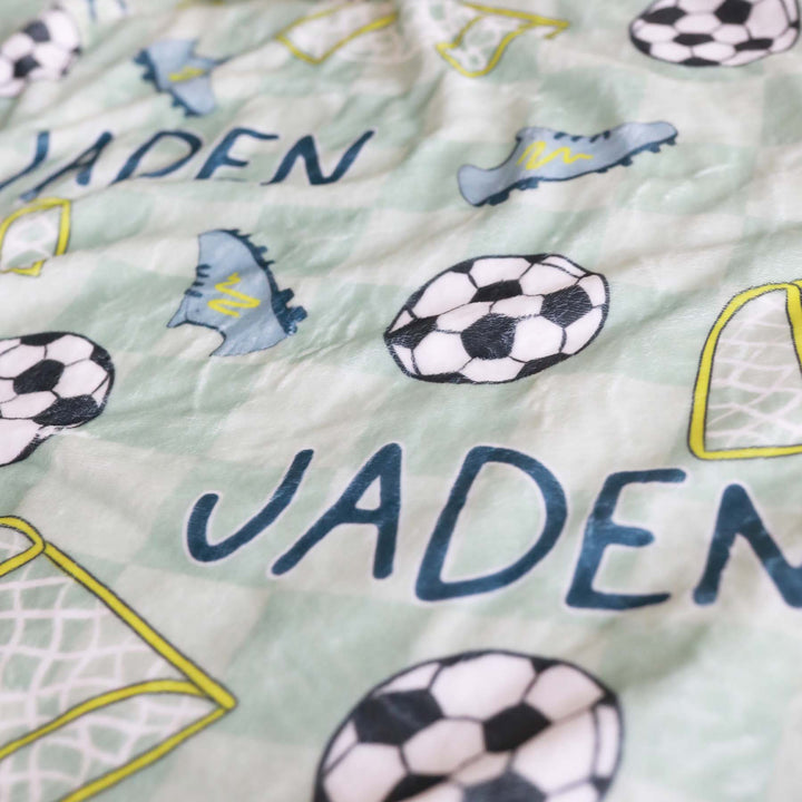 soccer blanket for kids green