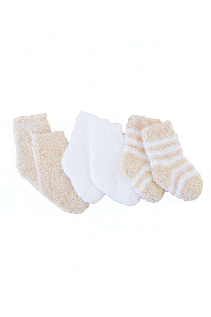 neutral fuzzy socks for babies