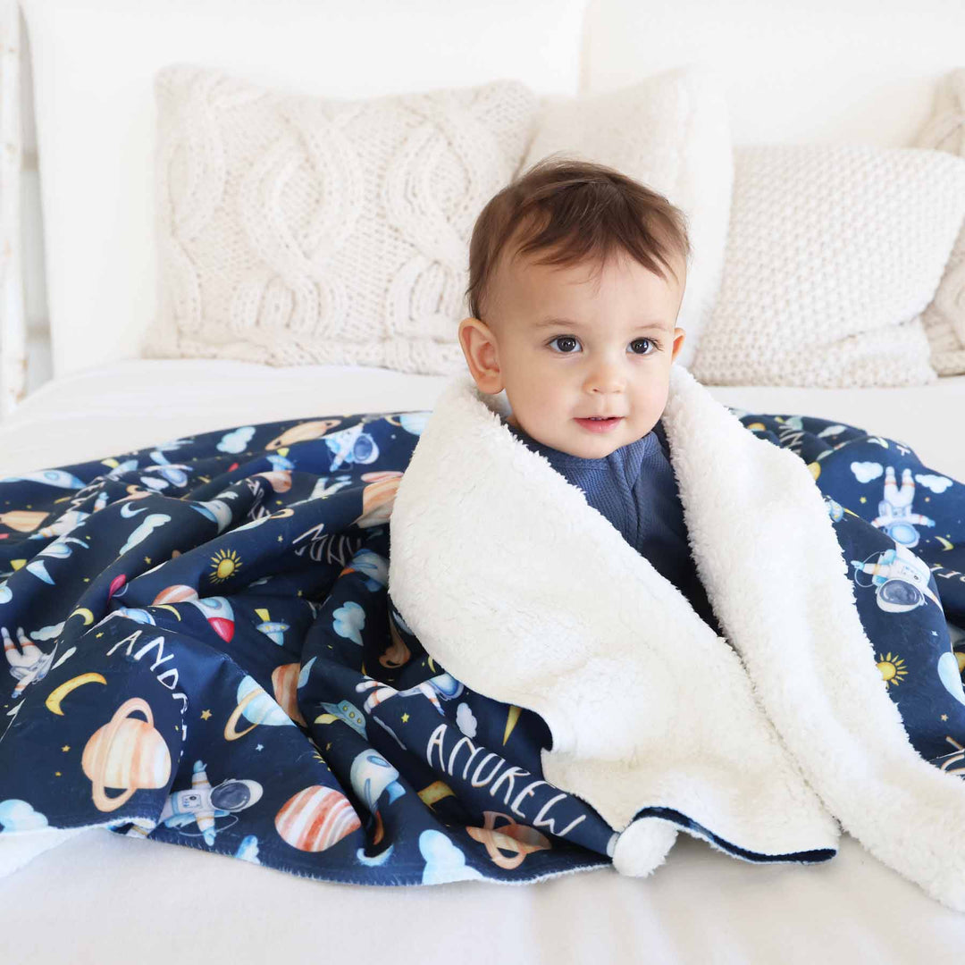 space sherpa personalized blanket for kids 
