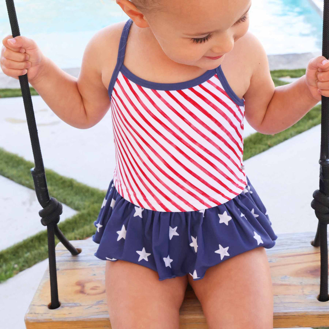 star spangled summer tankini for girls 