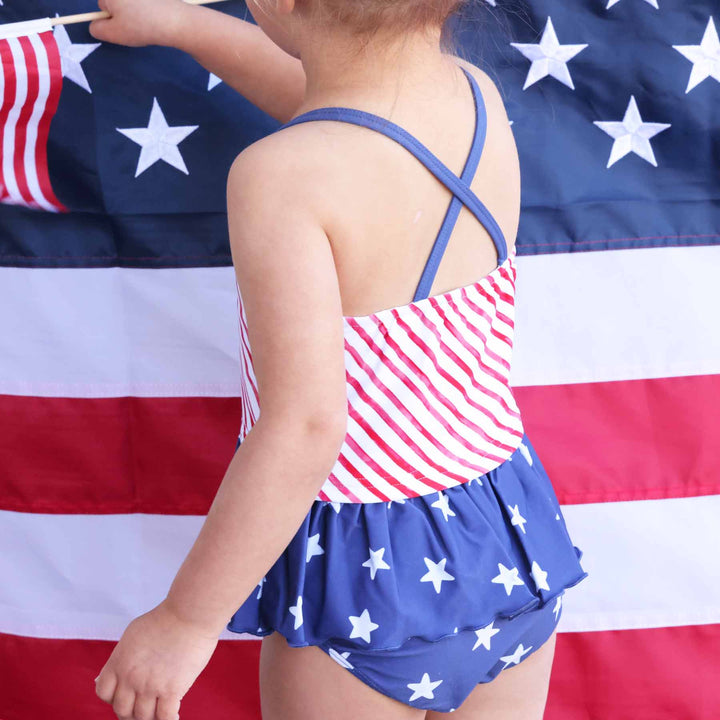 american flag two piece tankini for girls 