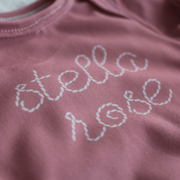pink stitched newborn baby knot gown