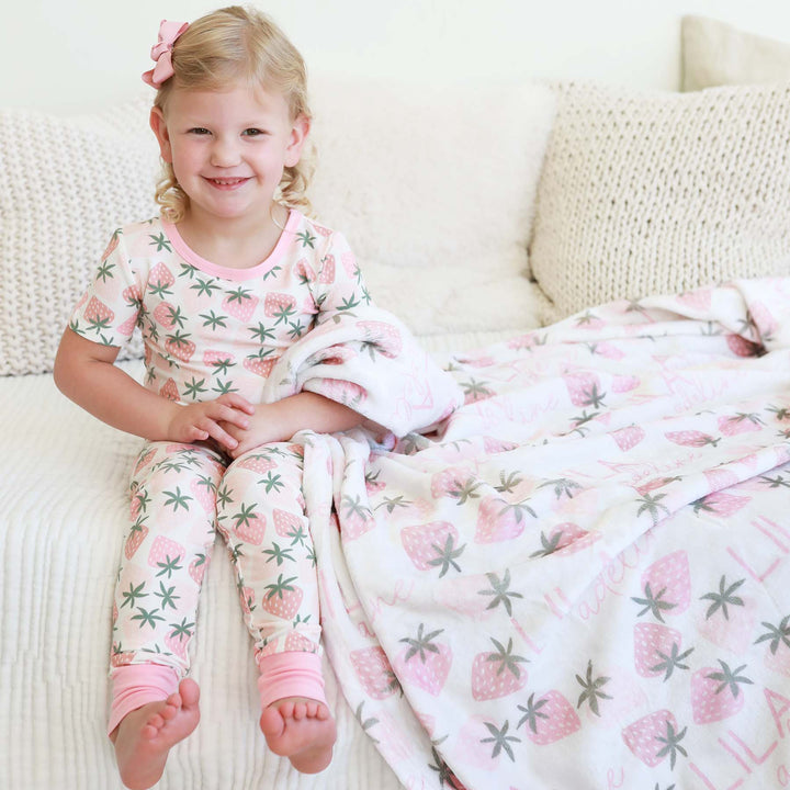 berry happy toddler blanket personalized 