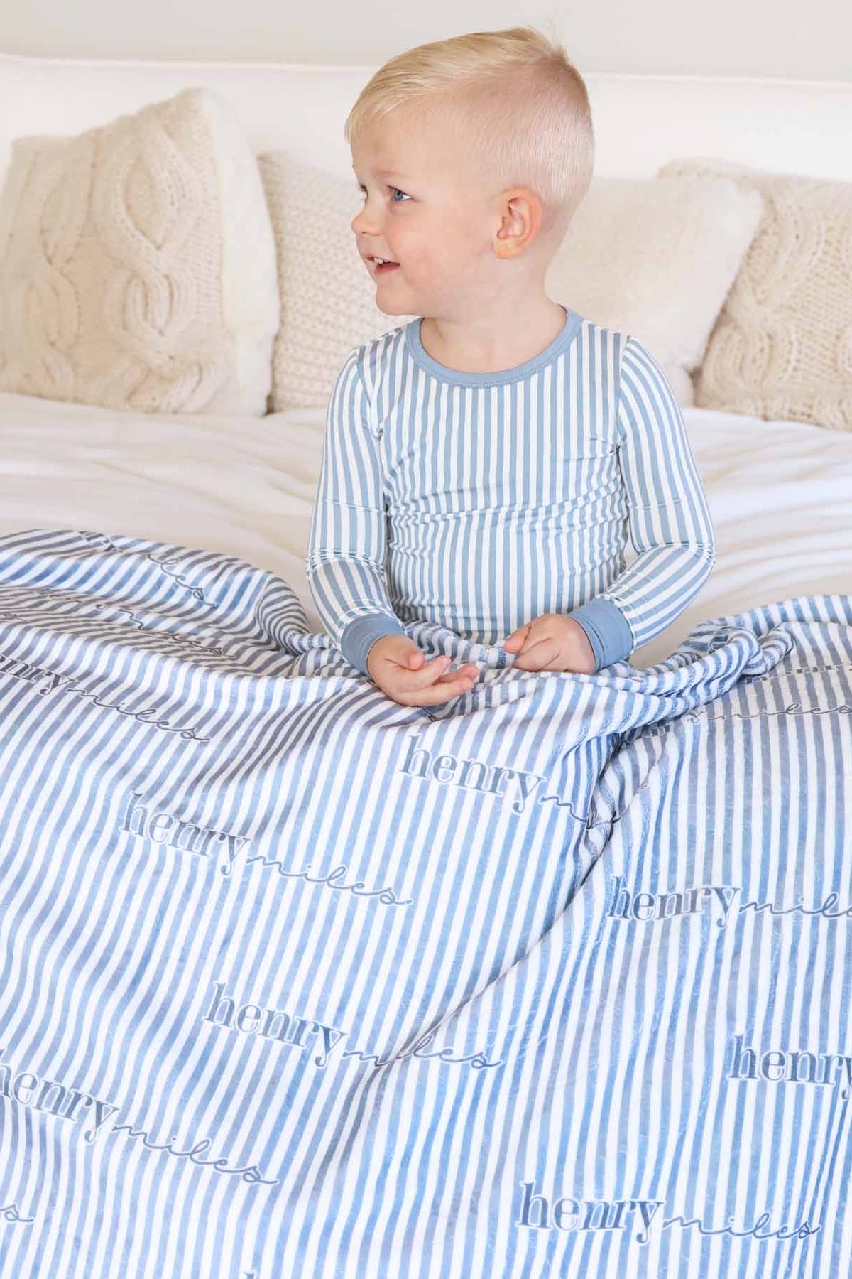 Snuggle Stripes Personalized Kids Blanket