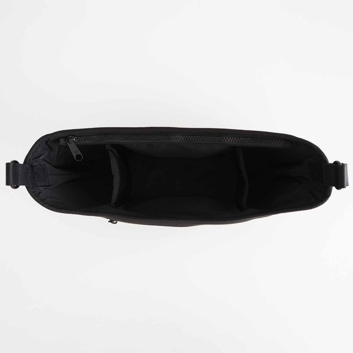 black stroller caddy with internal compartments 