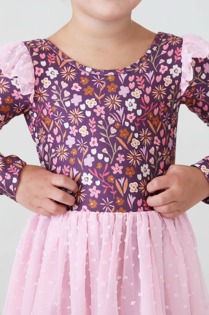 Long Sleeve Swiss Dot Leotard | Sugar Plum
