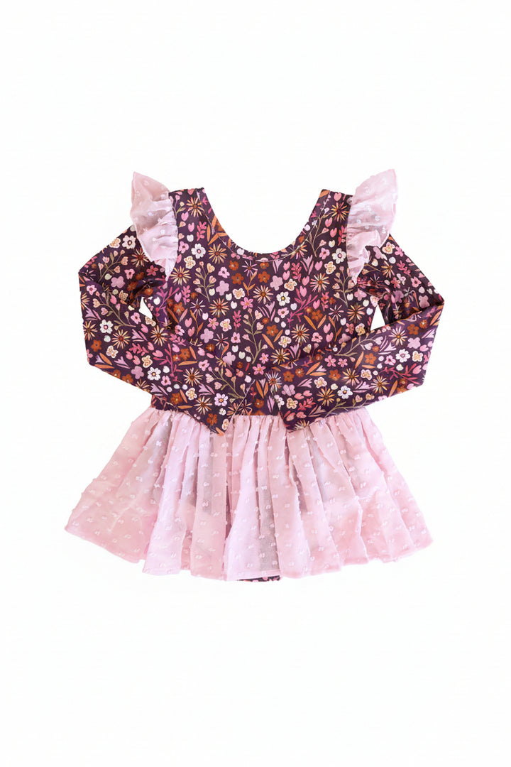 pink and purple fall leotard for girls 