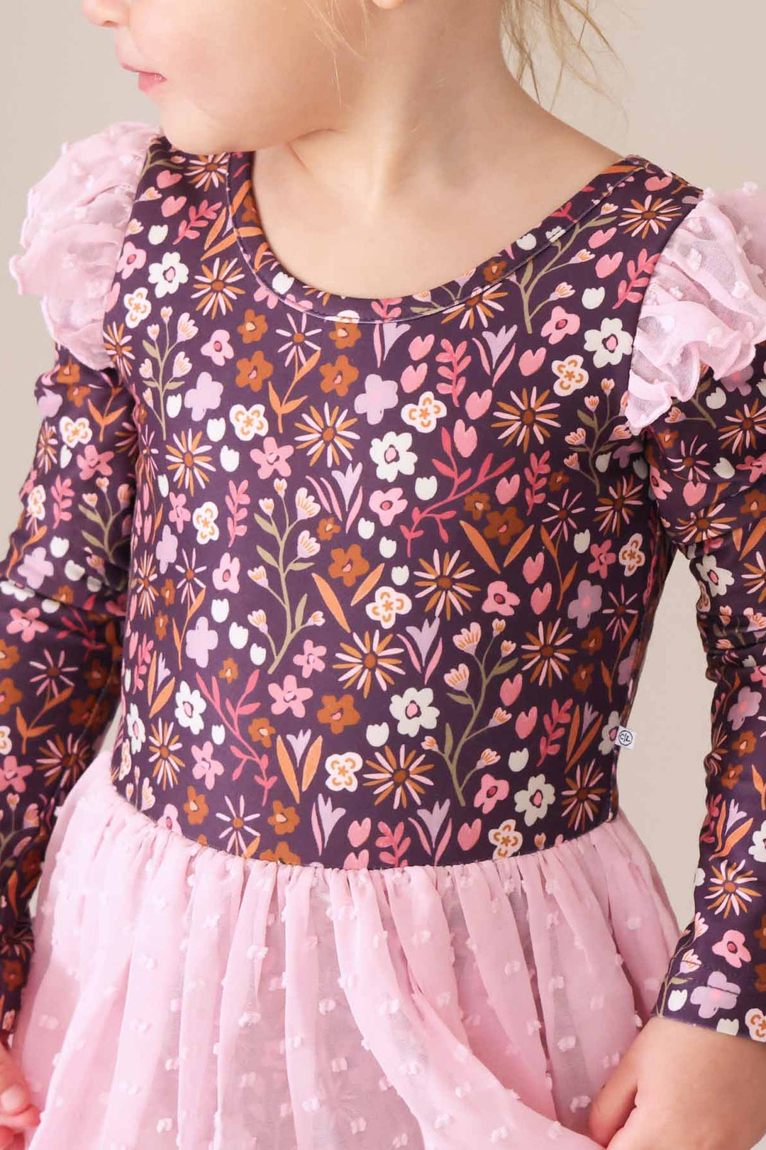 pink and purple fall long sleeve leotard for girls 