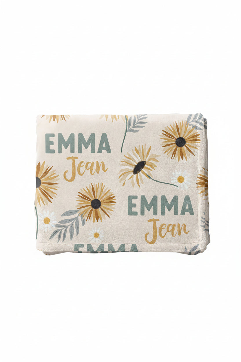 personalized kids blanket sunday's daisy 