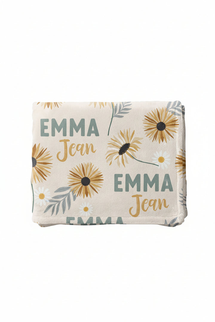 personalized kids blanket sunday's daisy 