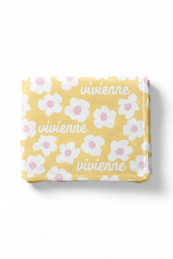 sunshine daisy personalized kids blanket