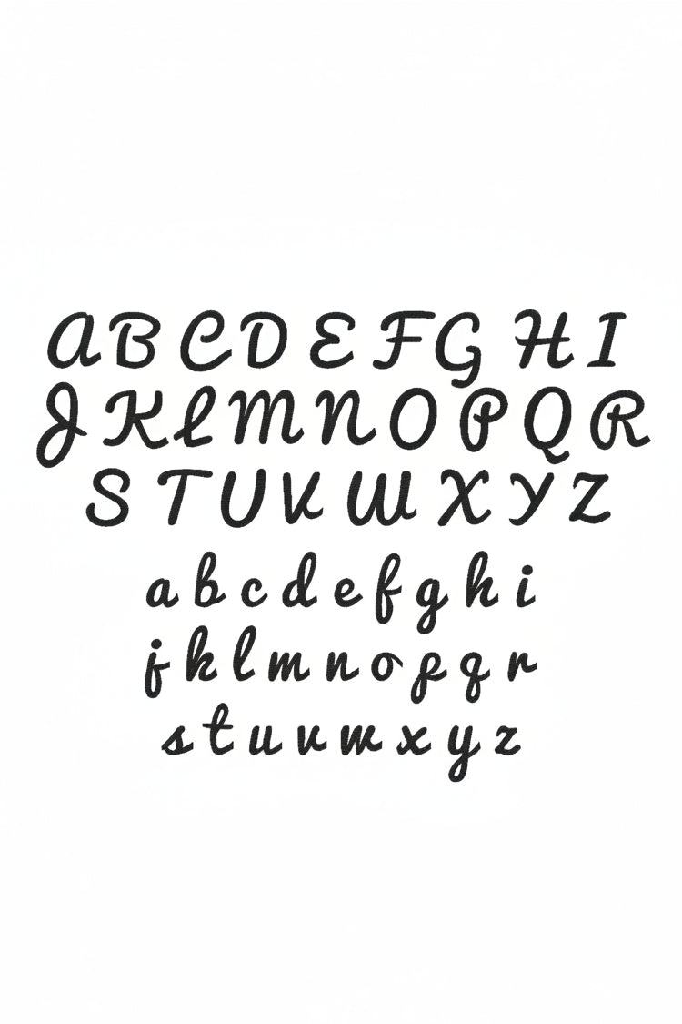 surf script embroidery font 