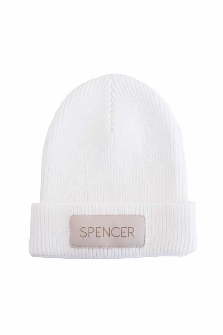 Personalized Leather Patch Beanie | All Colors