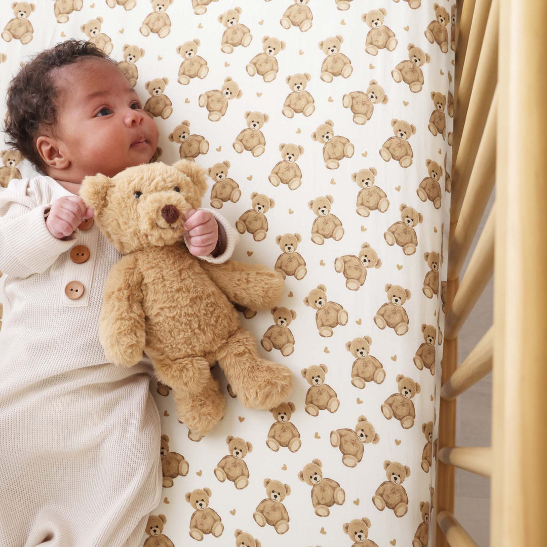teddy bear crib sheet for newborns 