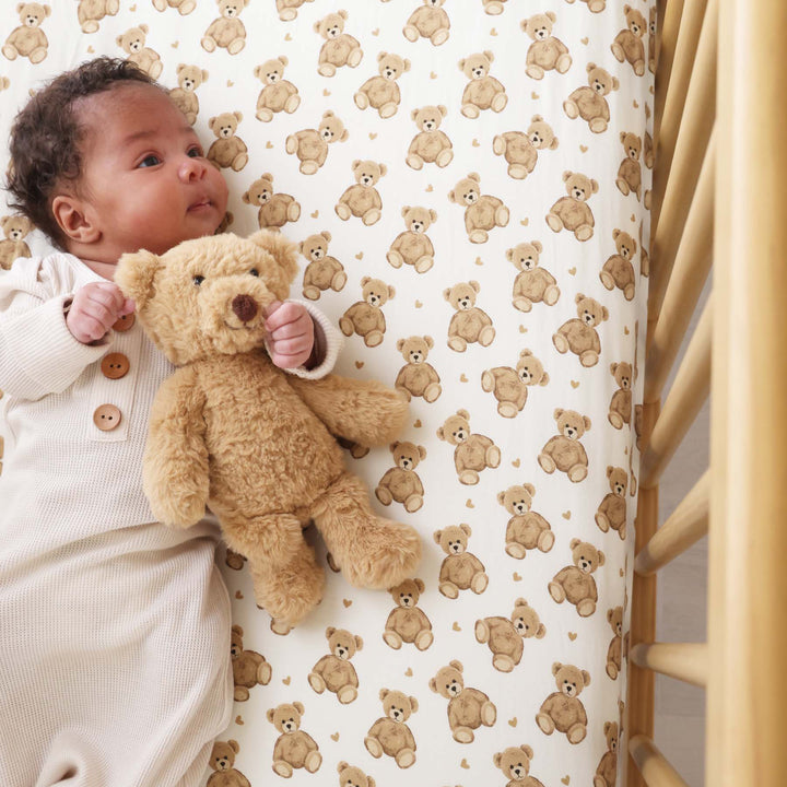 teddy bear crib sheet for newborns 