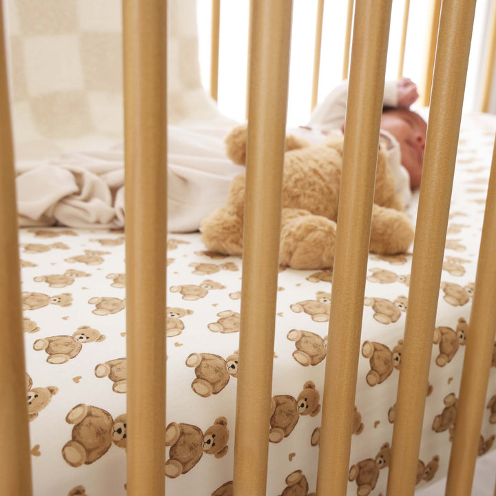 teddy bars nursery crib sheet for newborns 