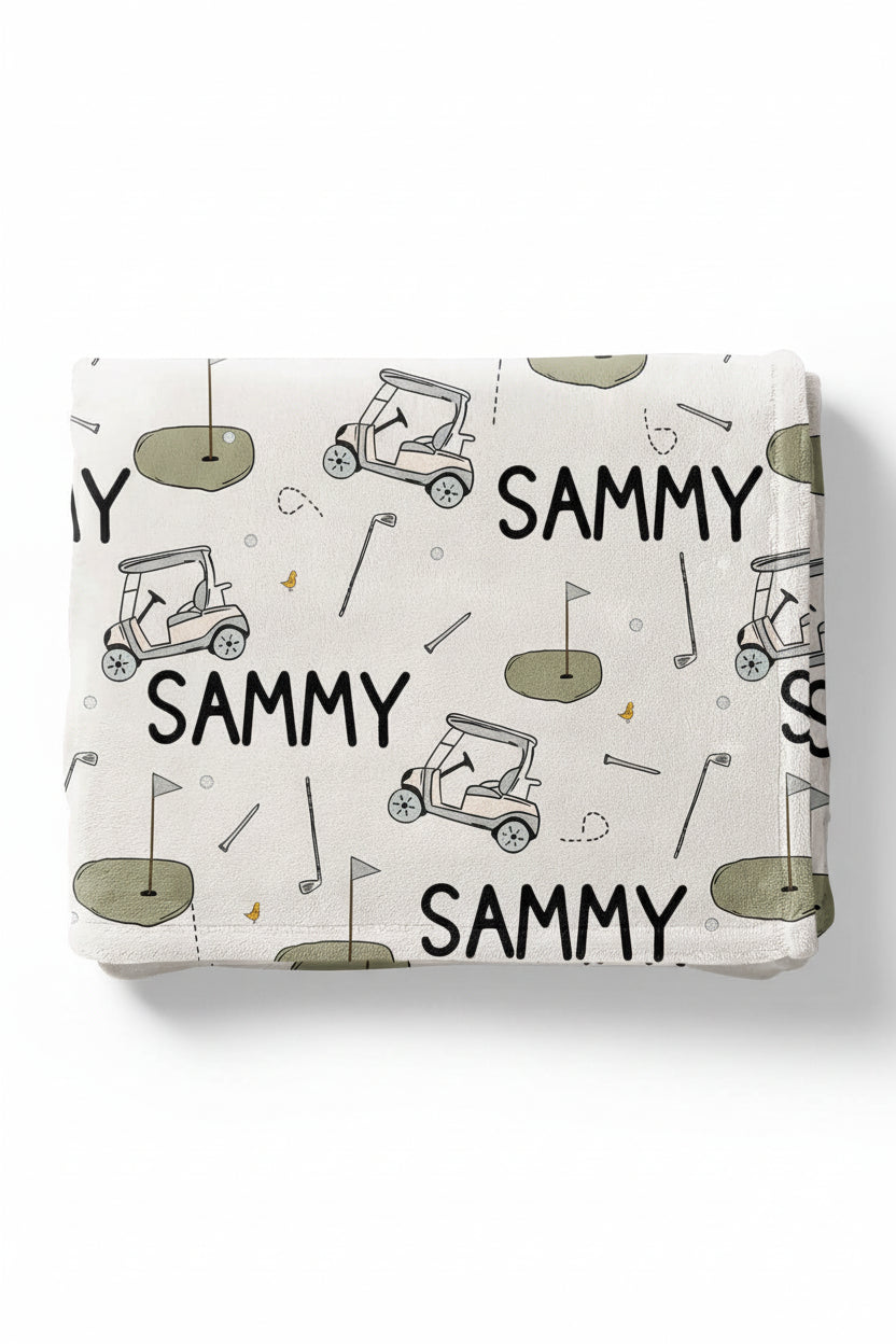 tee time personalized blanket 