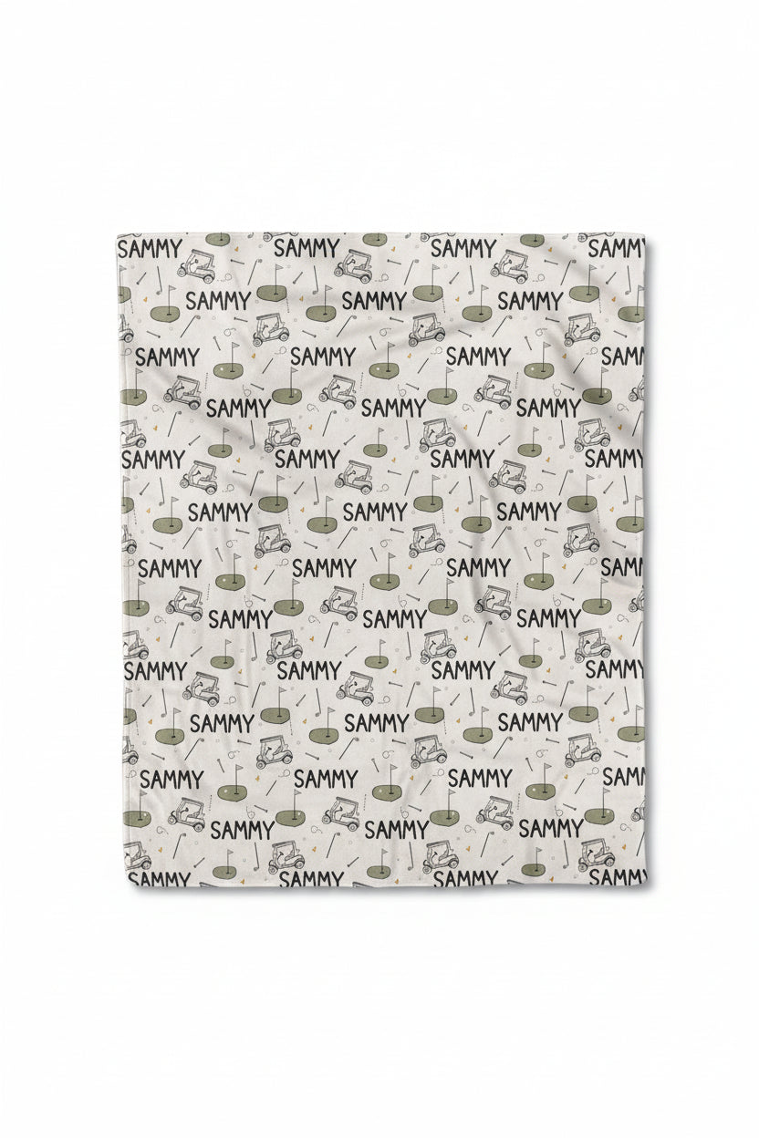 golf personalized kids blanket 
