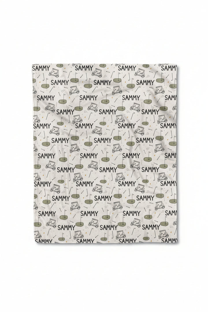 golf personalized kids blanket 