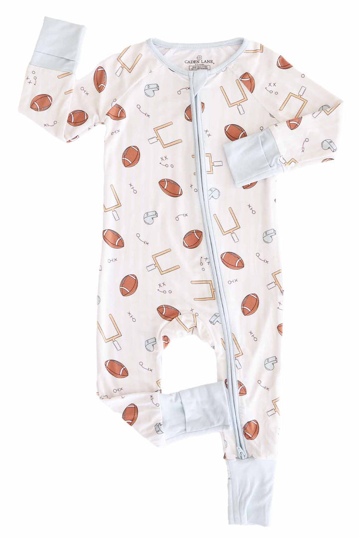 neutral football baby pajama romper for boys 