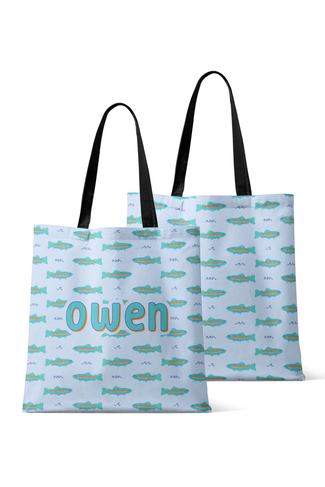 trout personalized tote bag