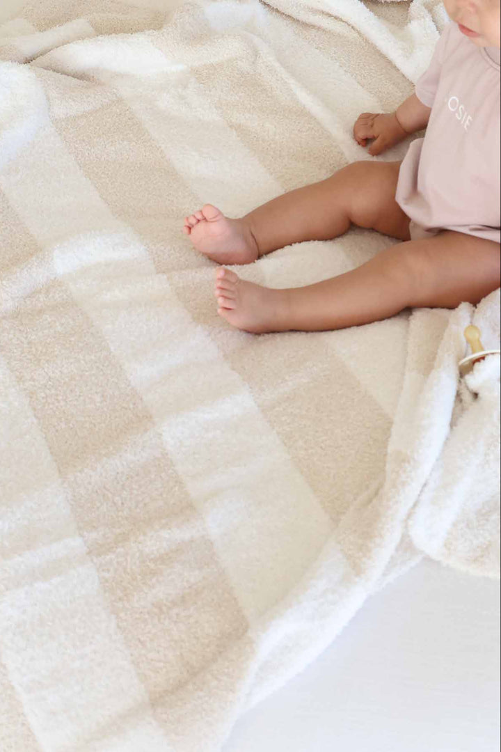 neutral stripe blanket in baby, toddler and throw size 