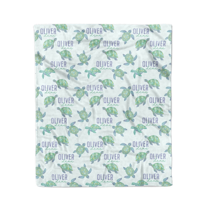 sea turtle personalized blanket for kids 